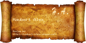 Haubert Alex névjegykártya